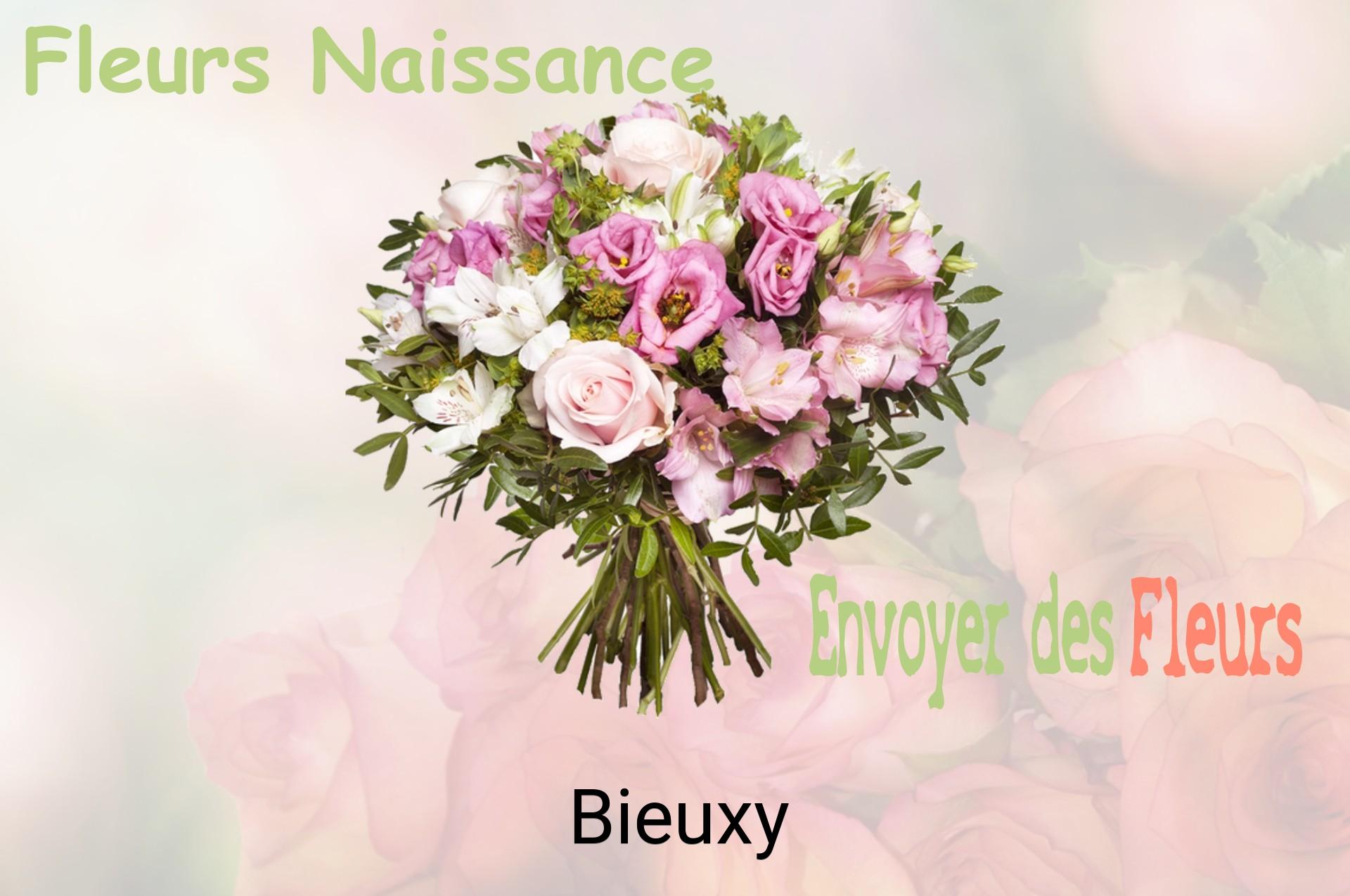 Bouquet de fleurs de naissance livré à Bieuxy