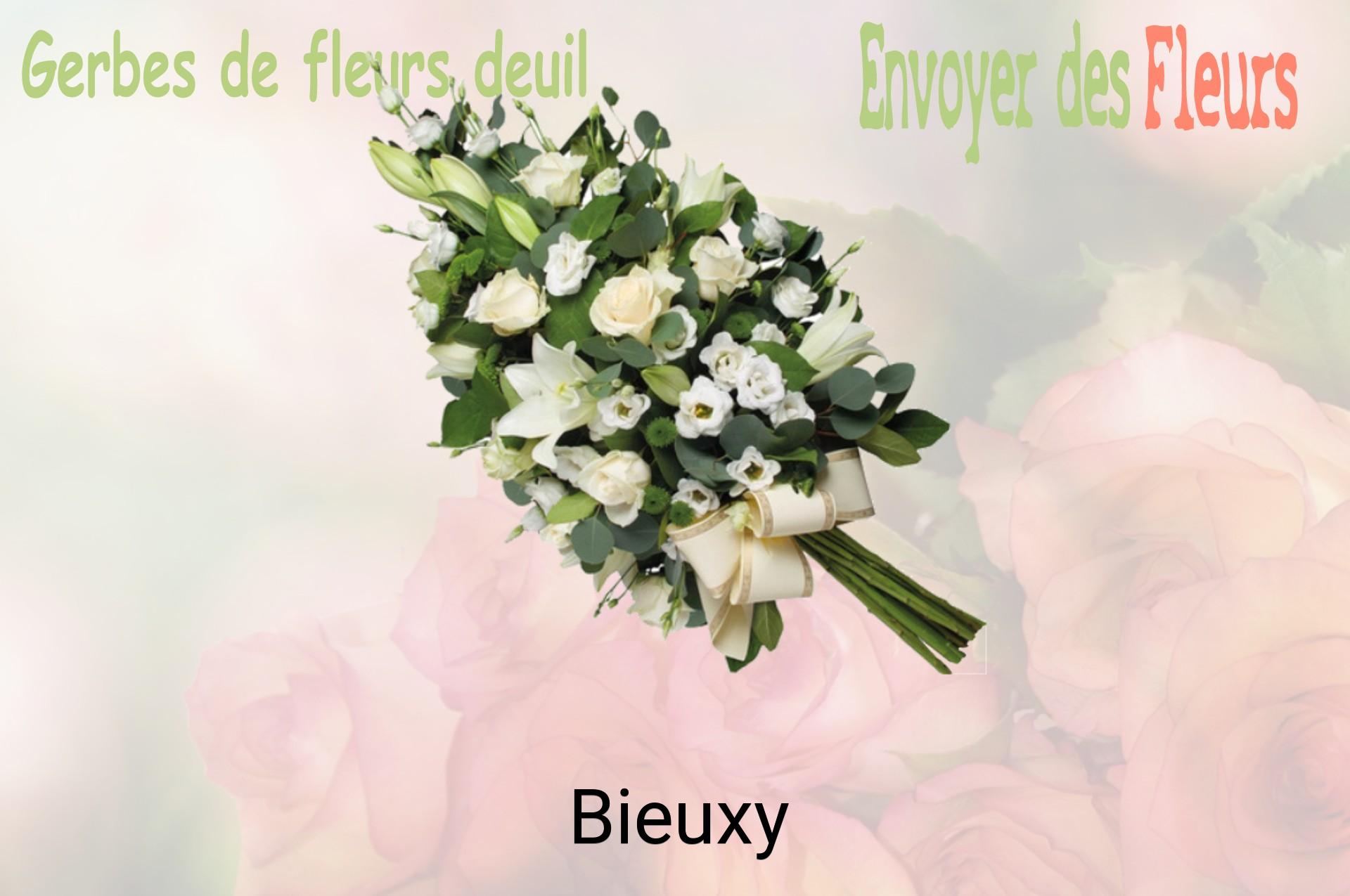 Gerbe de fleurs de deuil livrée à Bieuxy